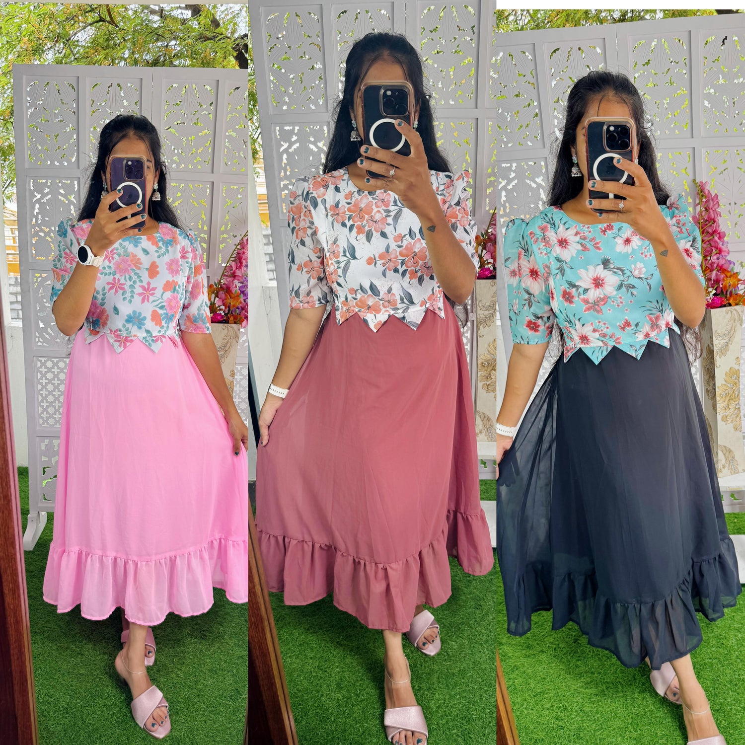 Georgette Gowns (Feeding and Non Feeding)