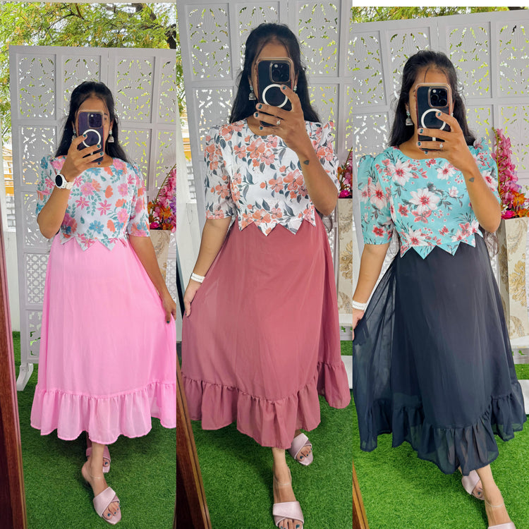 Georgette Gowns (Feeding and Non Feeding)
