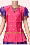 Pink with Blue Broder Stoned Pattu Set
