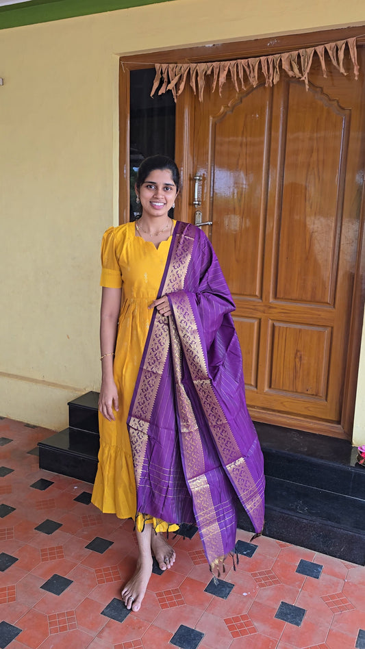 Premium Raw Maxi with Dupatta- Non Feeding Only FC0350