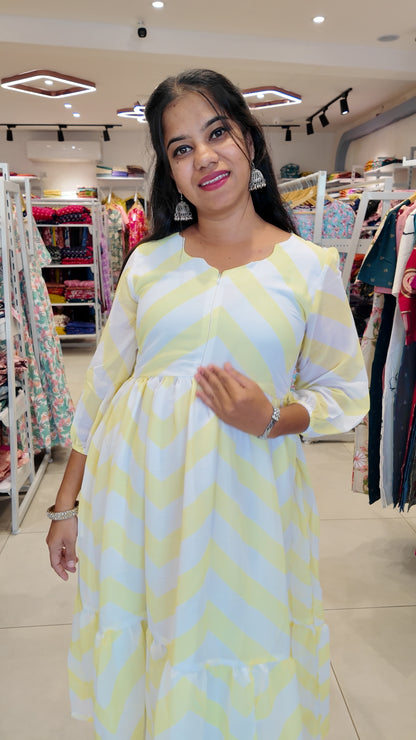 Centre Zip Georgette Maxi With Lining
