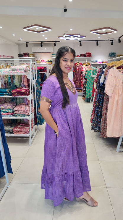 Premium Raw Silk Maxi| With Lining | Size M-3XL | Feeding only