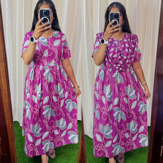 2 in 1 Cotton Maxi with Detachable Duppata ( Centre zip and Lining attached) FC0015