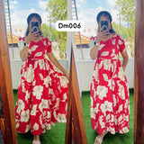 DM006 Feeding/Non Feeding Premium 3 tier Delta crepe Maxi ( with Lining )