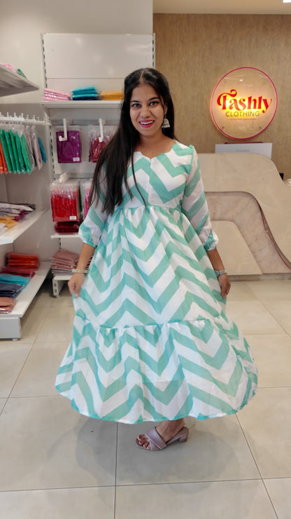 Centre Zip Georgette Maxi With Lining