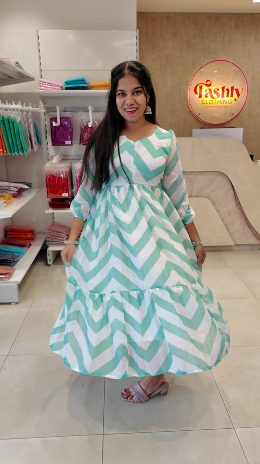 Centre Zip Georgette Maxi With Lining