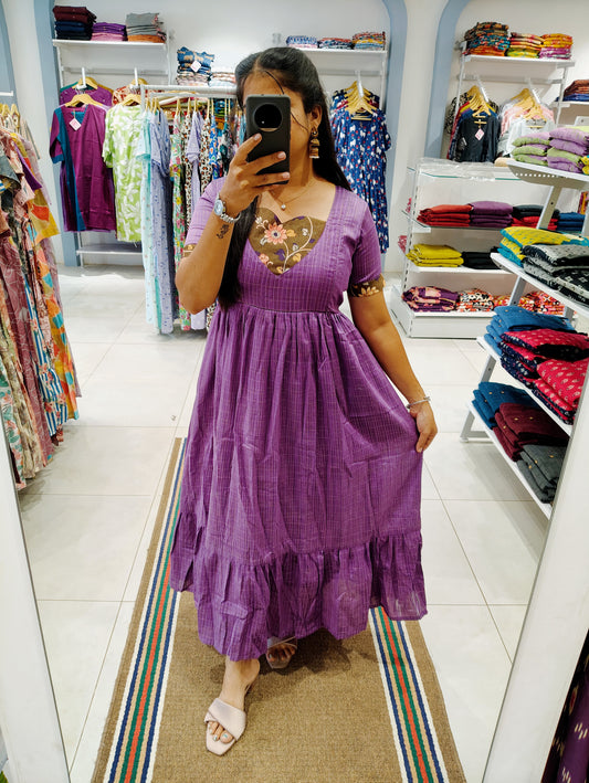 Premium Raw Silk Maxi| With Lining | Size M-3XL | Feeding only