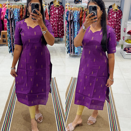 Premium Raw Silk Kurti (With Lining) Non-Feeding