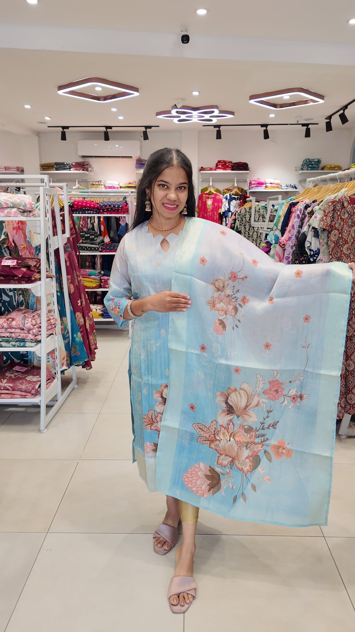 Feeding Premium Tissue Digital Printed  Kurti and Dupatta Set FC0127