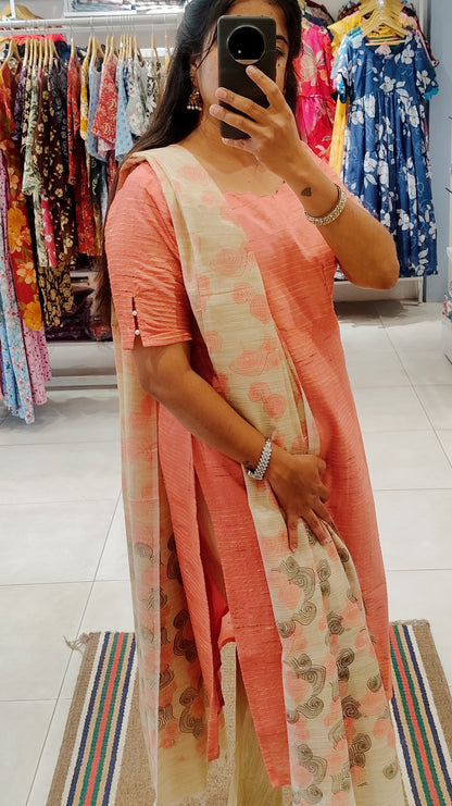 Premium Silk Cotton Salwar Set-(Top,Bottom,Duppatta)- Feeding (With lining)