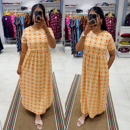 FLR049 Zipless maternity/feeding Loungewear Maxi Pull up Model | Buy 3@1200+ship