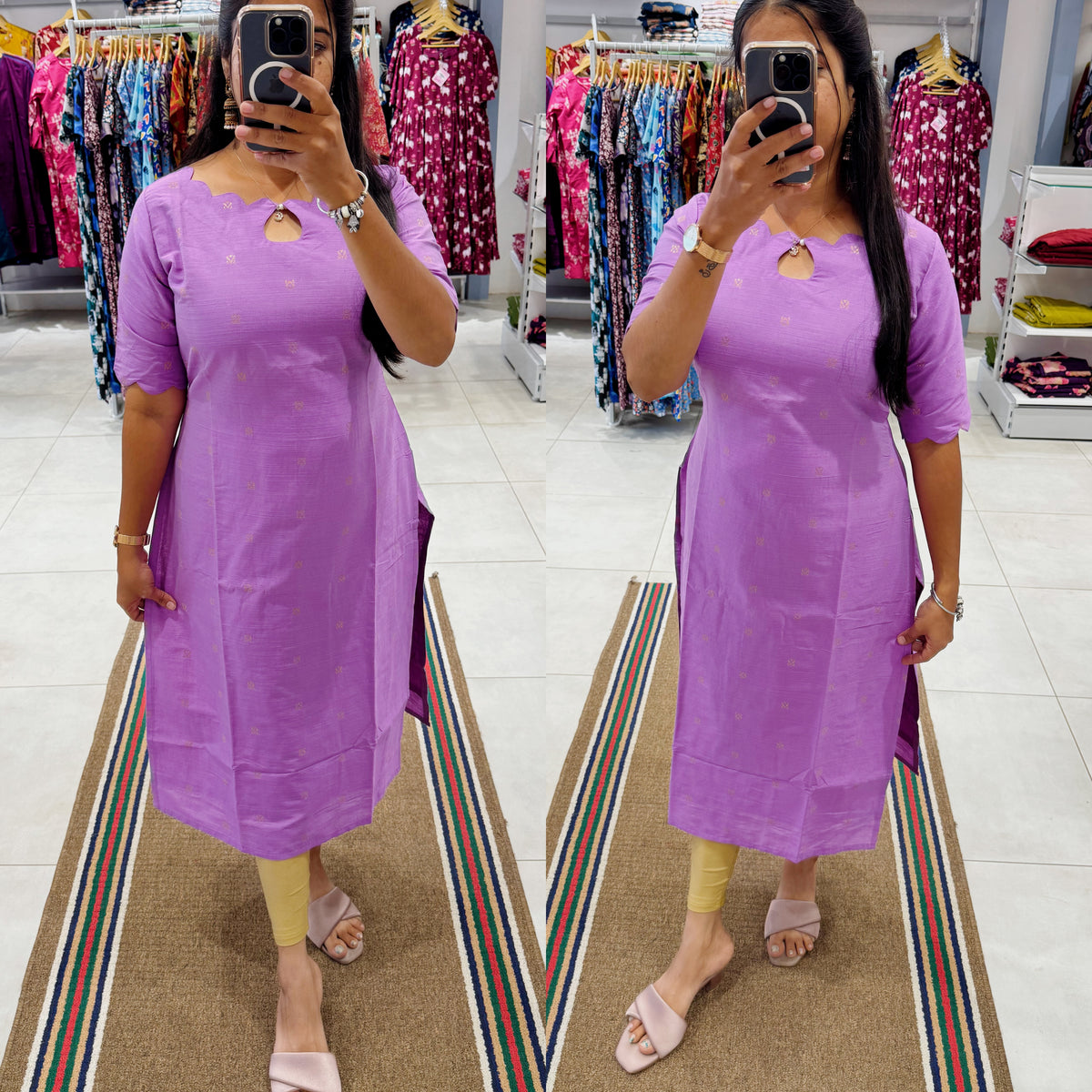 Premium Raw Silk Kurti (With Lining) Non-Feeding