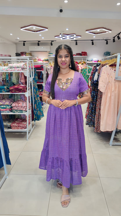 Premium Raw Silk Maxi| With Lining | Size M-3XL | Feeding only