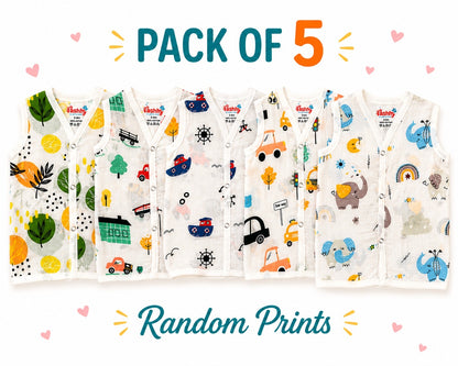 White Printed Muslin Jablas (Pack of 5 | Pack of 10)