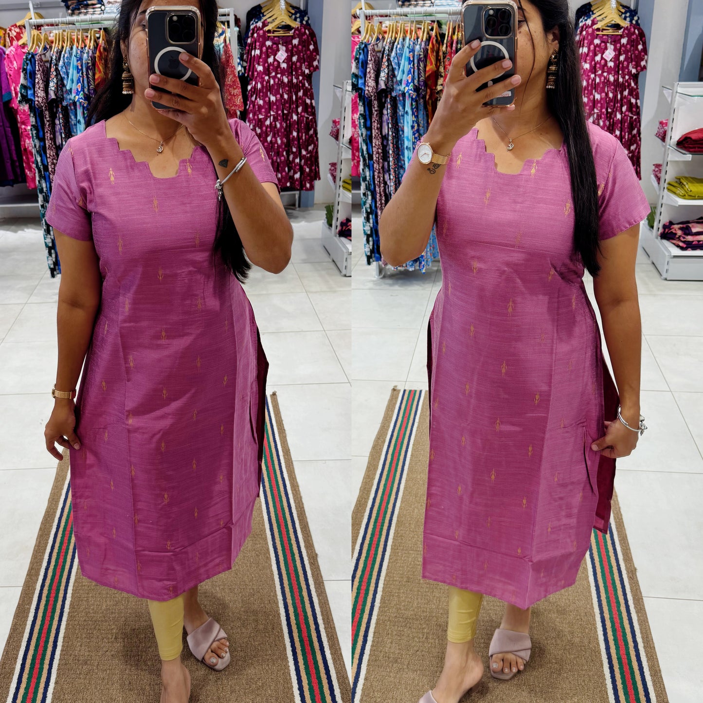 Premium Raw Silk Kurti (With Lining) Non-Feeding