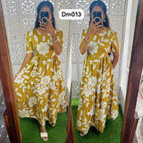 DM013 Feeding/Non Feeding Premium 3 tier Delta crepe Maxi ( with Lining)