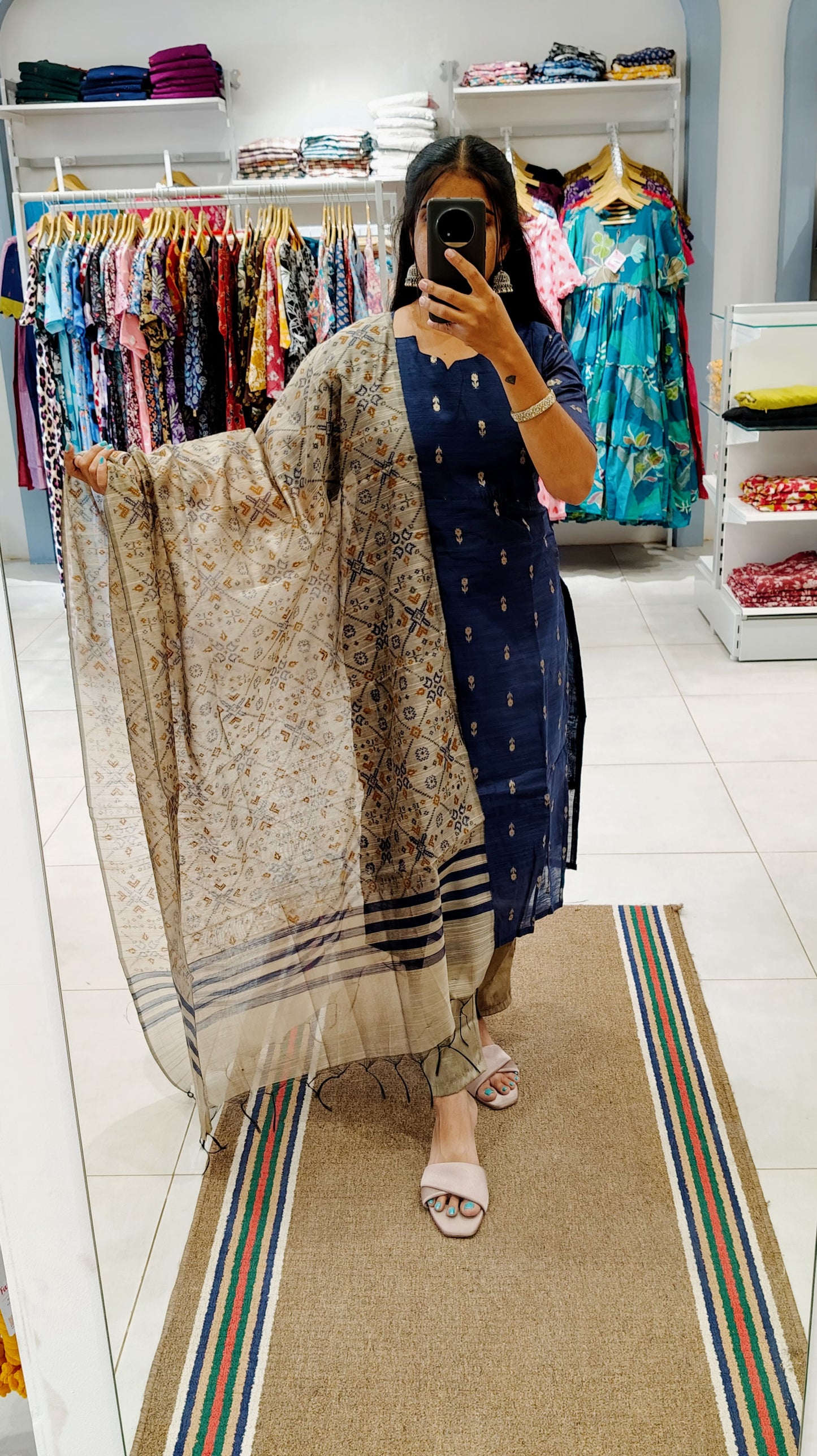 Premium Raw Silk Salwar Set-(Top,Bottom,Duppatta)- Feeding (With lining)