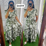 DM014 Feeding/Non Feeding Premium 3 tier Delta crepe Maxi ( with Lining)