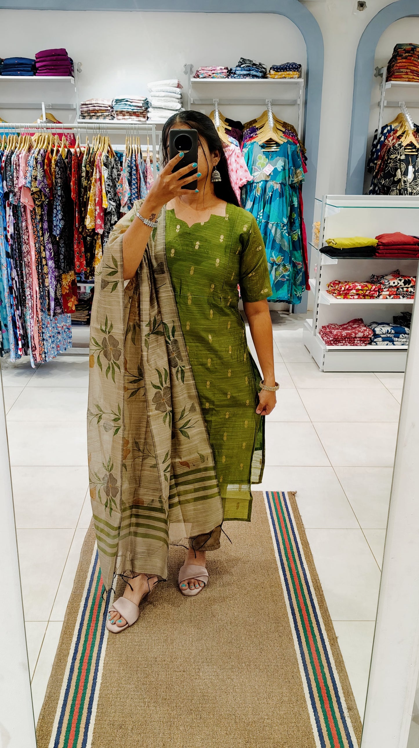 Premium Raw Silk Salwar Set-(Top,Bottom,Duppatta)- Feeding (With lining)