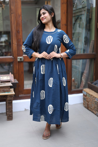 Pure cotton Maxi with lining-Budget Buy ( Feeding/Non Feeding)FC0046( Dark Navy)