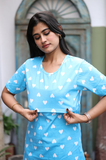 Feeding/Maternity - Hoseiry Cotton Pull up T shirt and Plazzo Set-TP010