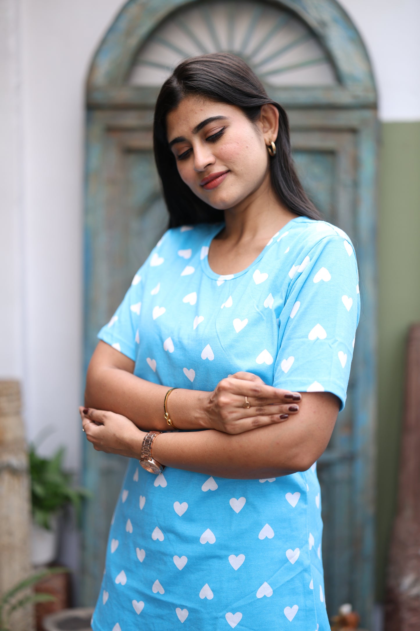 Feeding/Maternity - Hoseiry Cotton Pull up T shirt and Plazzo Set-TP010