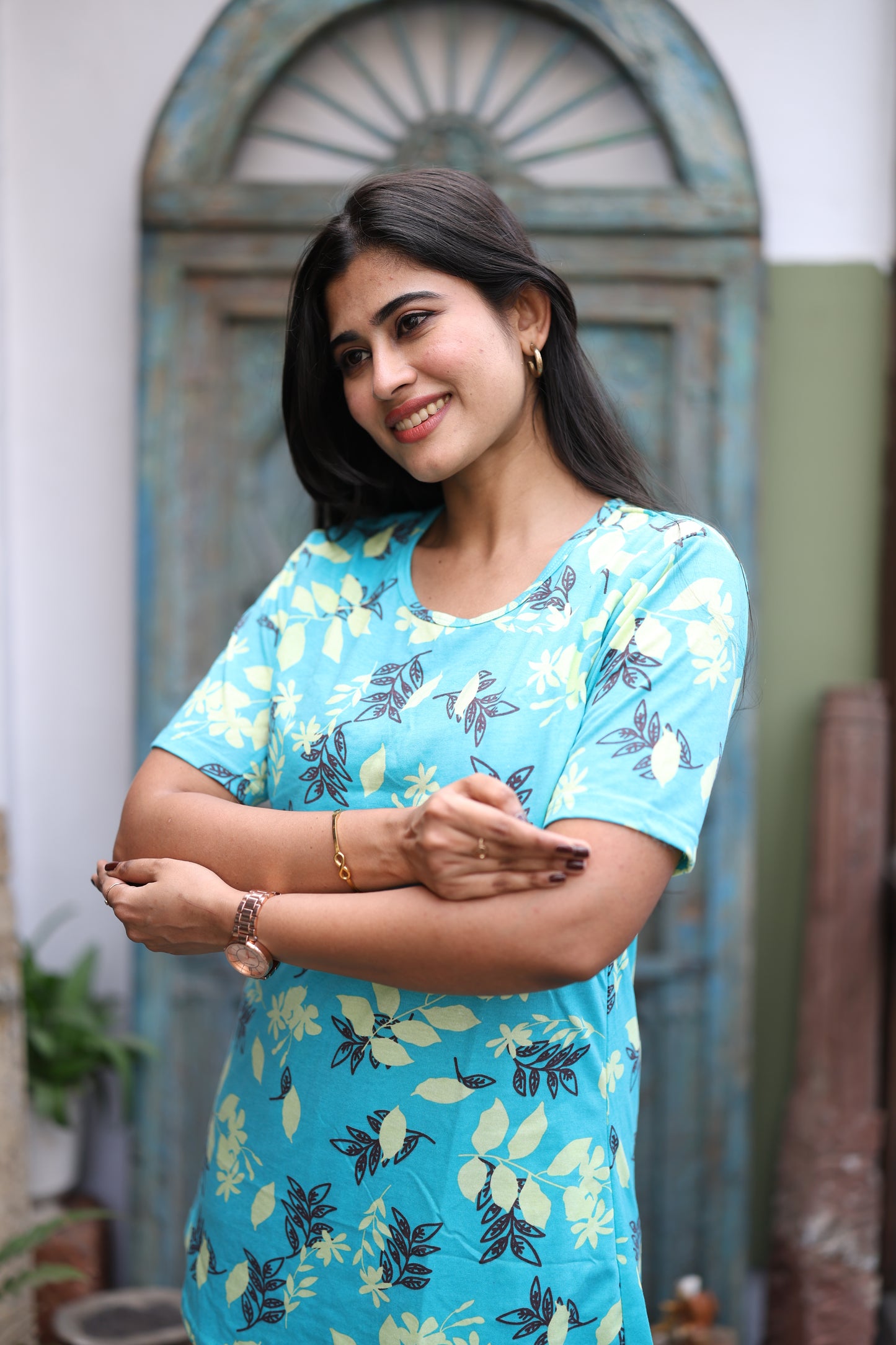 Feeding/Maternity - Hoseiry Cotton Pull up T shirt and Plazzo Set-TP008