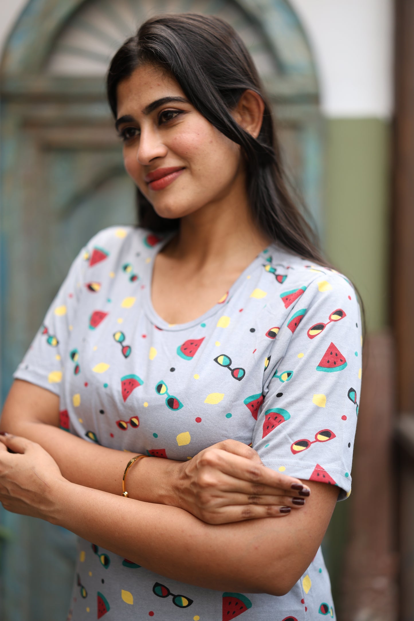 Feeding/Maternity - Hoseiry Cotton Pull up T shirt and Plazzo Set-TP006