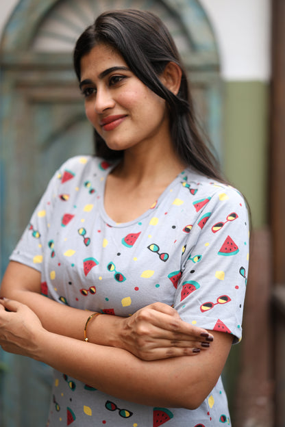 Feeding/Maternity - Hoseiry Cotton Pull up T shirt and Plazzo Set-TP006