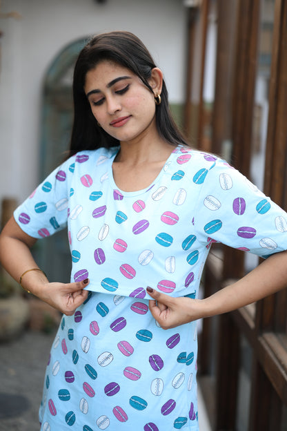 Feeding/Maternity - Hoseiry Cotton Pull up T shirt and Plazzo Set-TP004