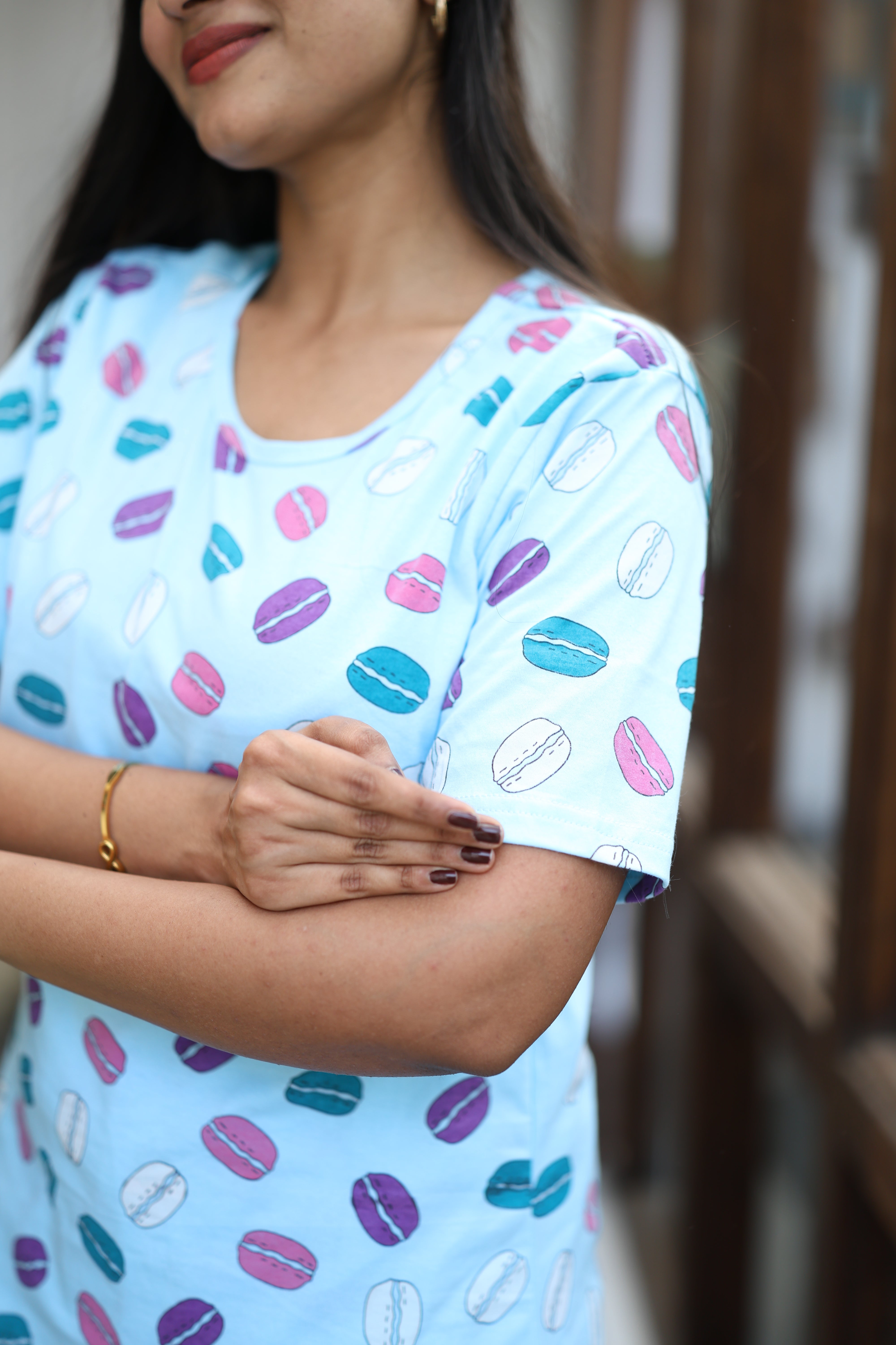 Feeding/Maternity - Hoseiry Cotton Pull up T shirt and Plazzo Set-TP004