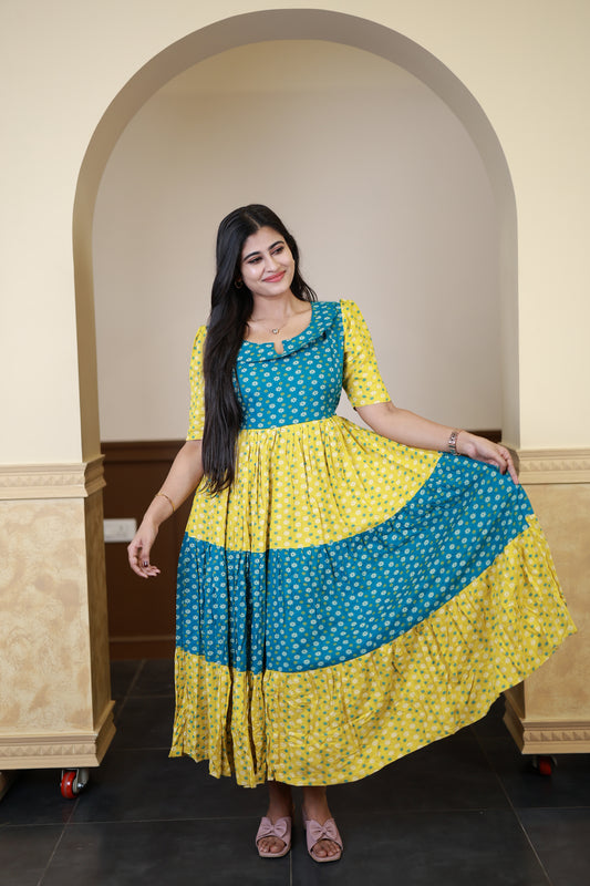 Premium Cotton Blend Flex Fabric  Maxi with Cotton lining 021