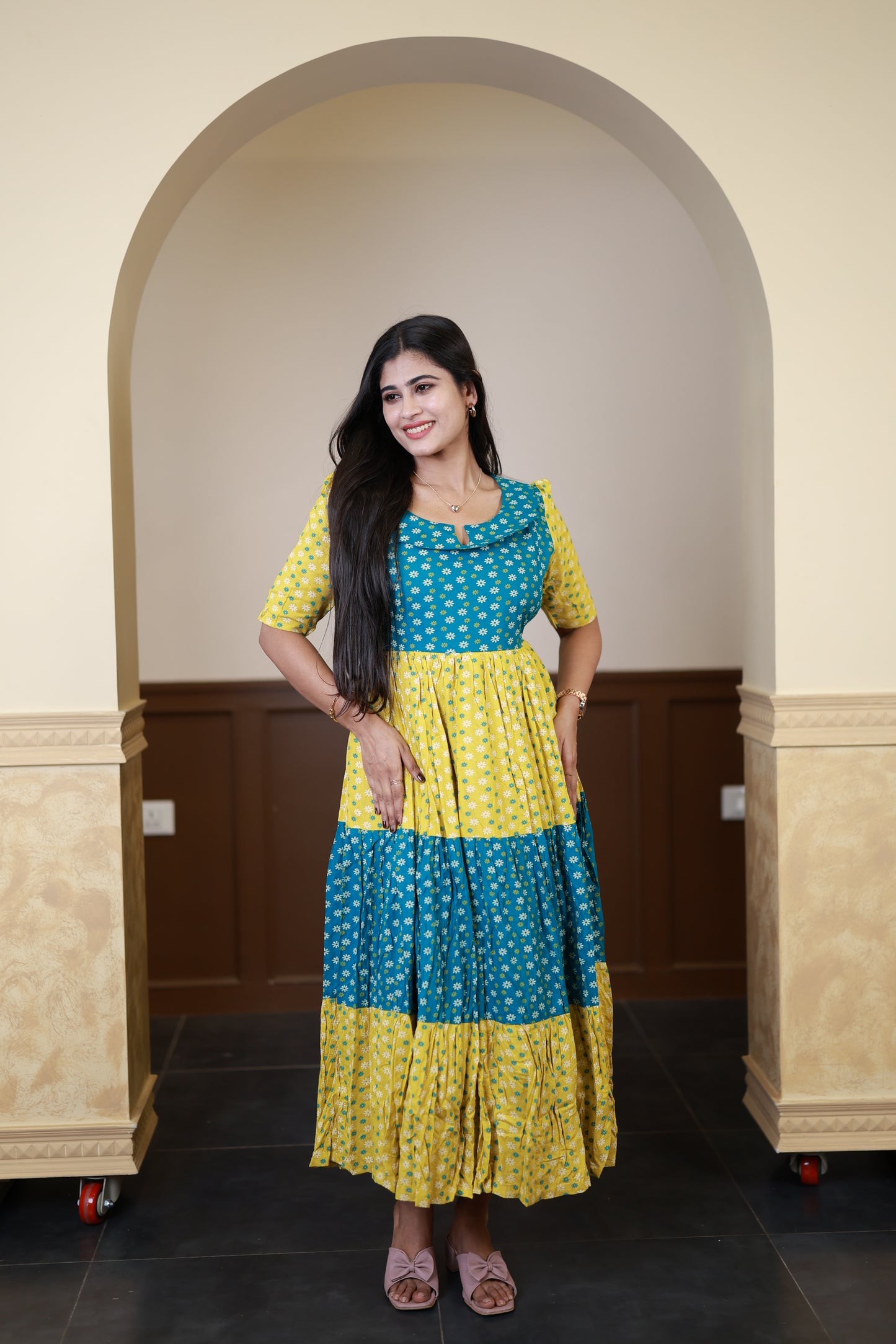 Premium Cotton Blend Flex Fabric  Maxi with Cotton lining FC0149