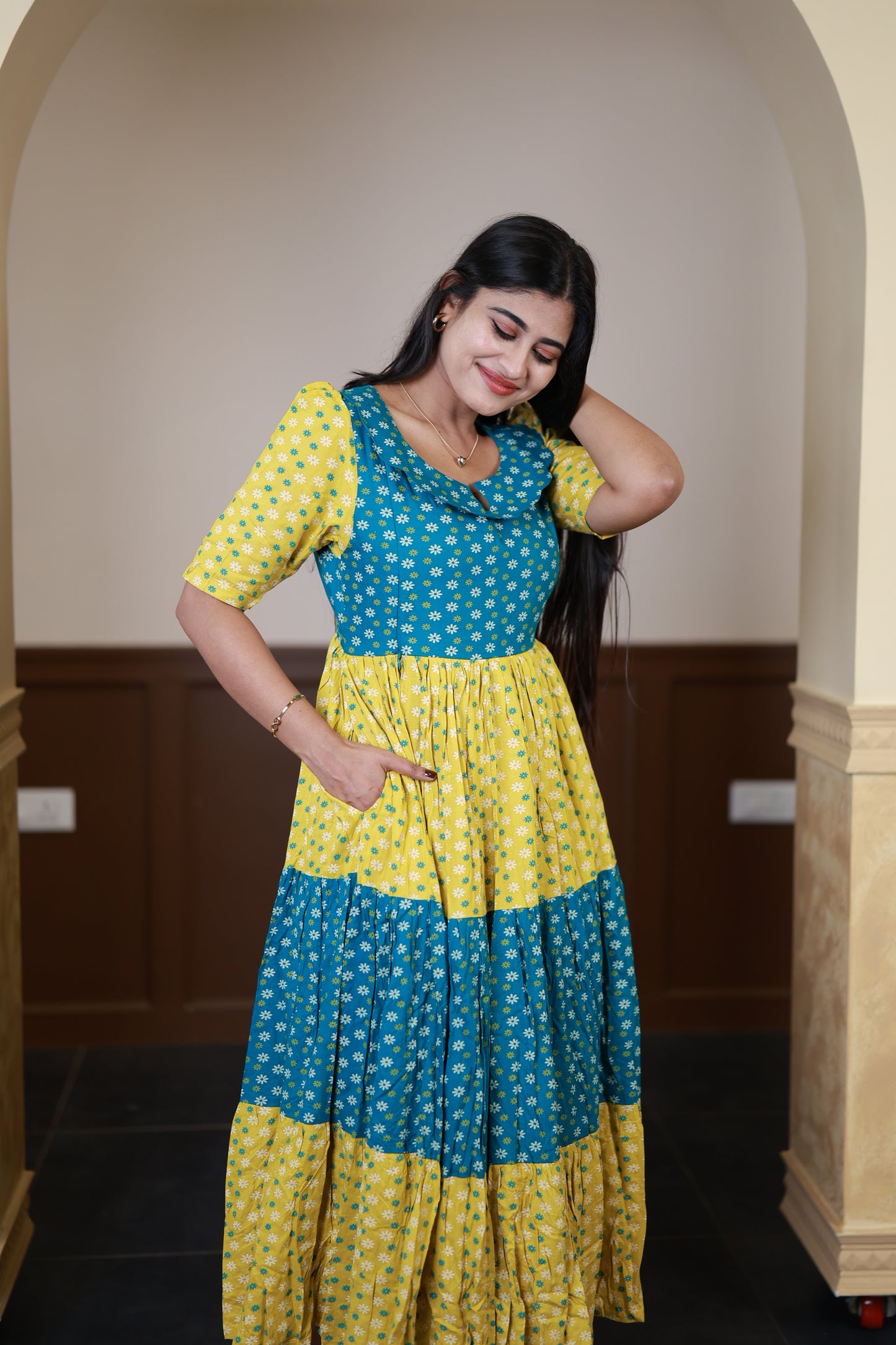 Premium Cotton Blend Flex Fabric  Maxi with Cotton lining FC0149