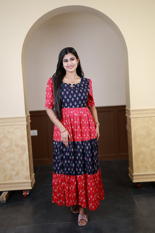 Premium Cotton Blend Flex Fabric  Maxi with Cotton lining 022