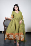 Premium Cotton Anarkali Salwar Set-(Top,Bottom,Duppatta)- Feeding/Non Feeding