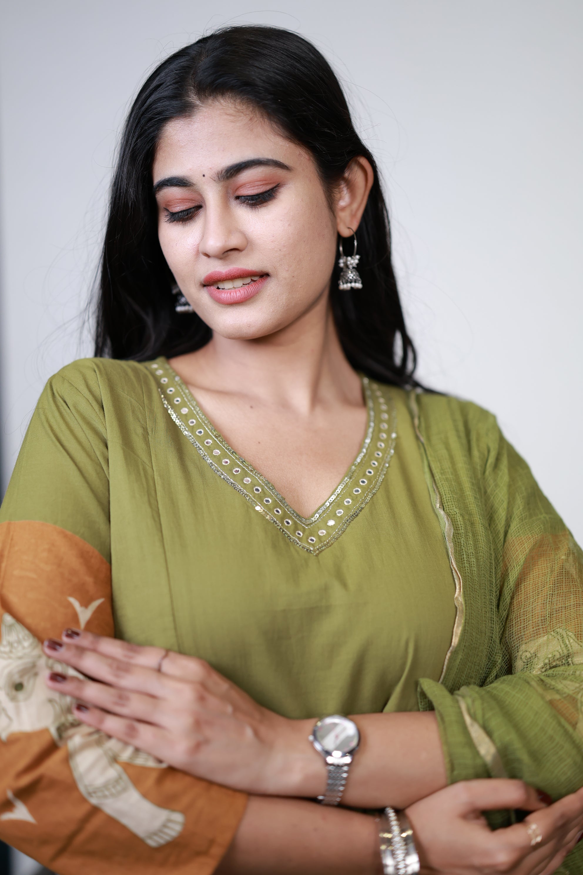 Premium Cotton Anarkali Salwar Set-(Top,Bottom,Duppatta)- Feeding/Non Feeding