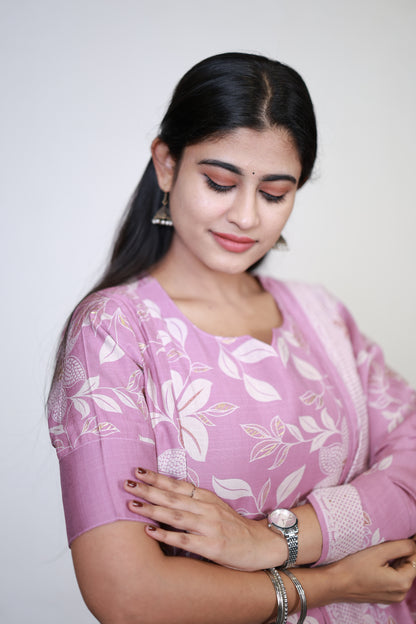 Premium Vatican Foil Printed Salwar Set-(Top,Bottom,Duppatta)- Feeding/Non Feeding FC0267