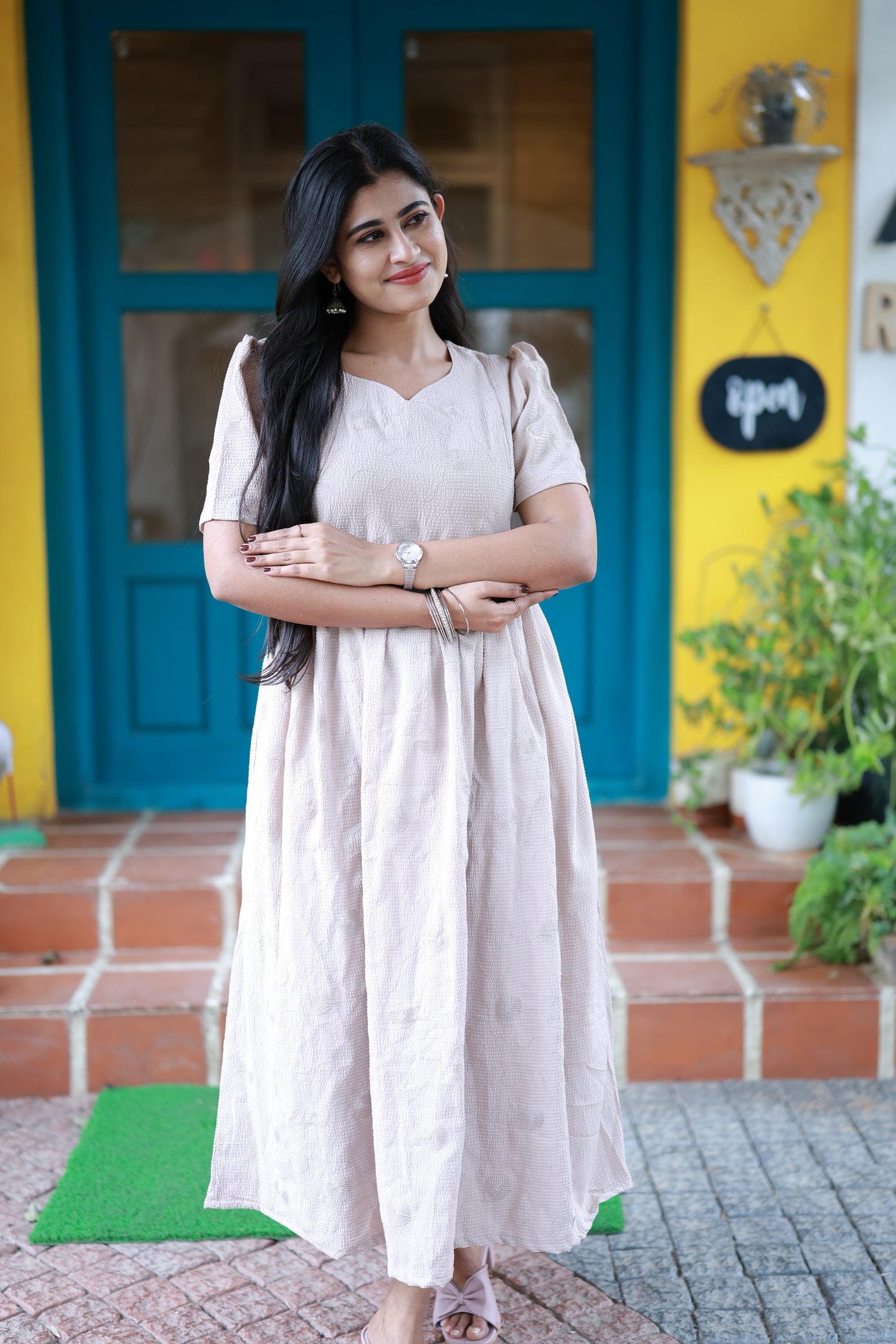 FESTIVE SPECIAL Premium Popcorn Embroidery Maxi with lining FC0151