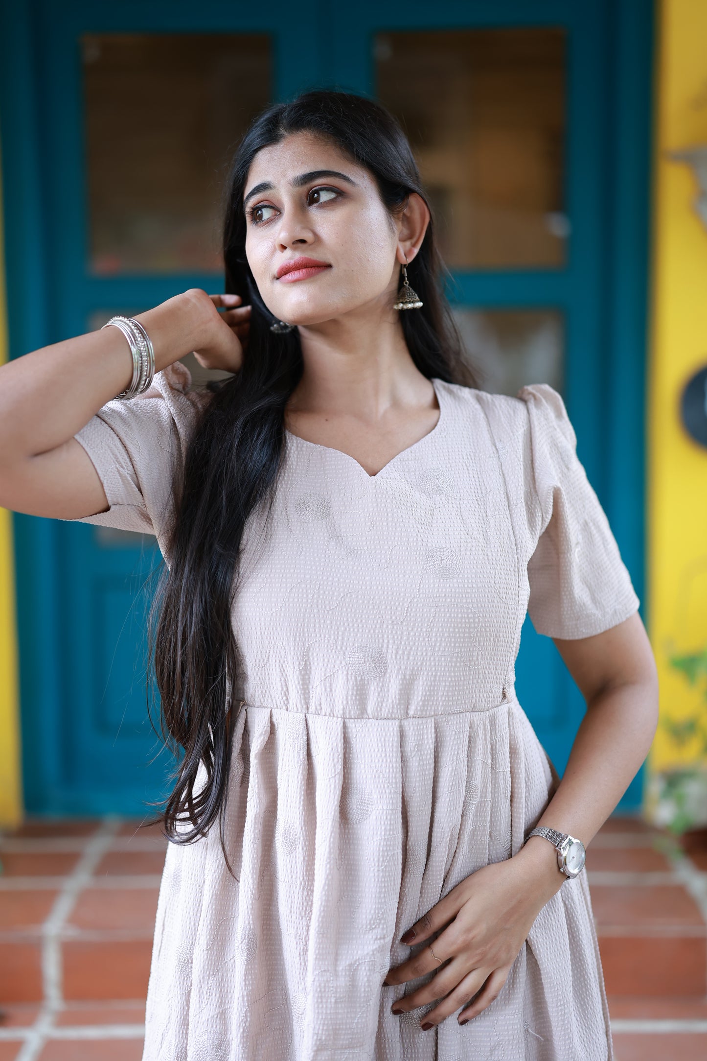 FESTIVE SPECIAL Premium Popcorn Embroidery Maxi with lining FC0151