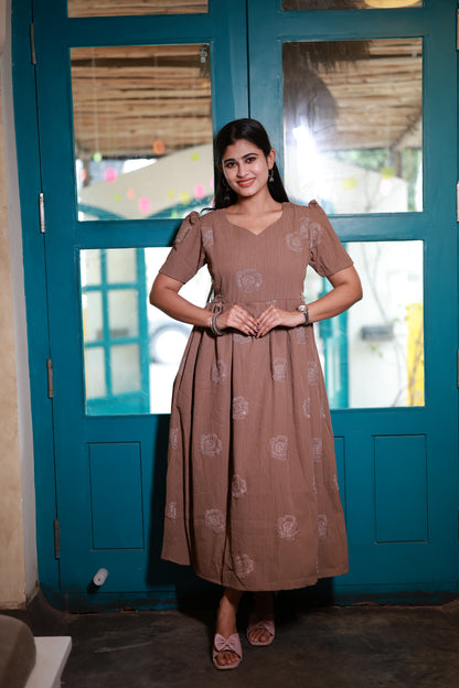 Premium Popcorn Embroidery Maxi with lining FC0152
