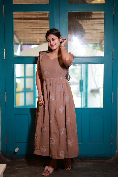 Premium Popcorn Embroidery Maxi with lining FC0152