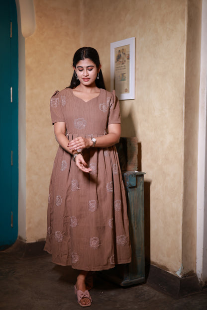 Premium Popcorn Embroidery Maxi with lining FC0152