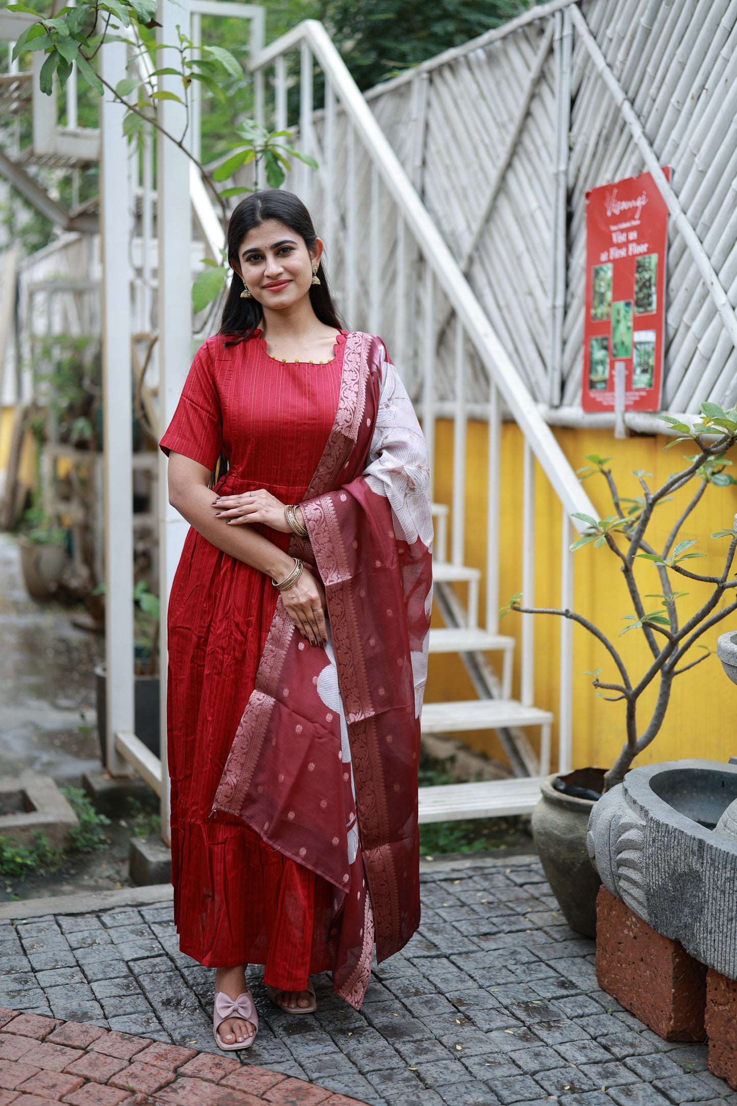 NEW FESTIVE Raw Silk Maxi with Digital Printed Duppata- Feeding/Non Feeding FC0171