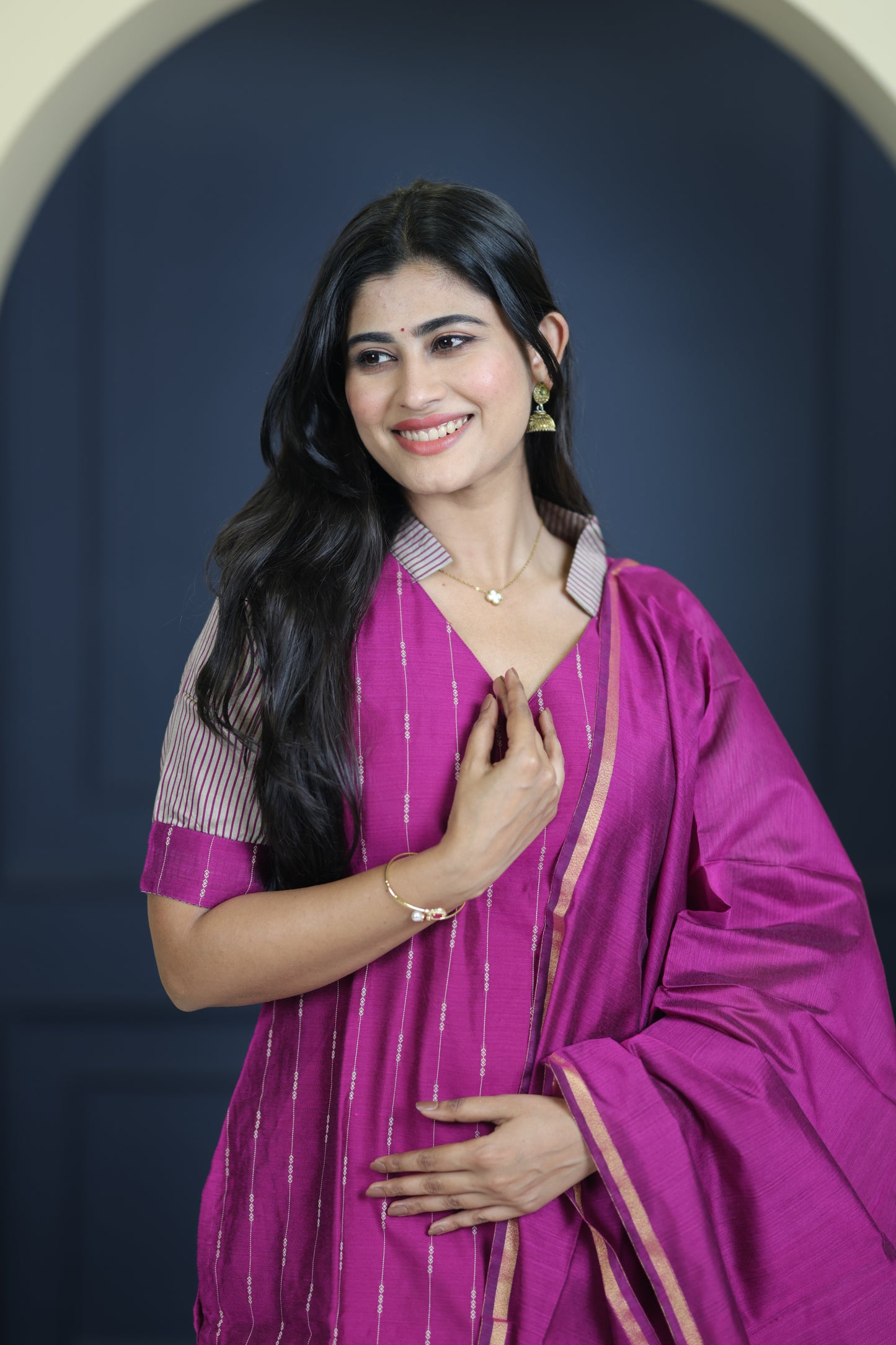 Premium Raw Silk Salwar Set-(Top,Bottom,Duppatta)-Non Feeding Only FC0316