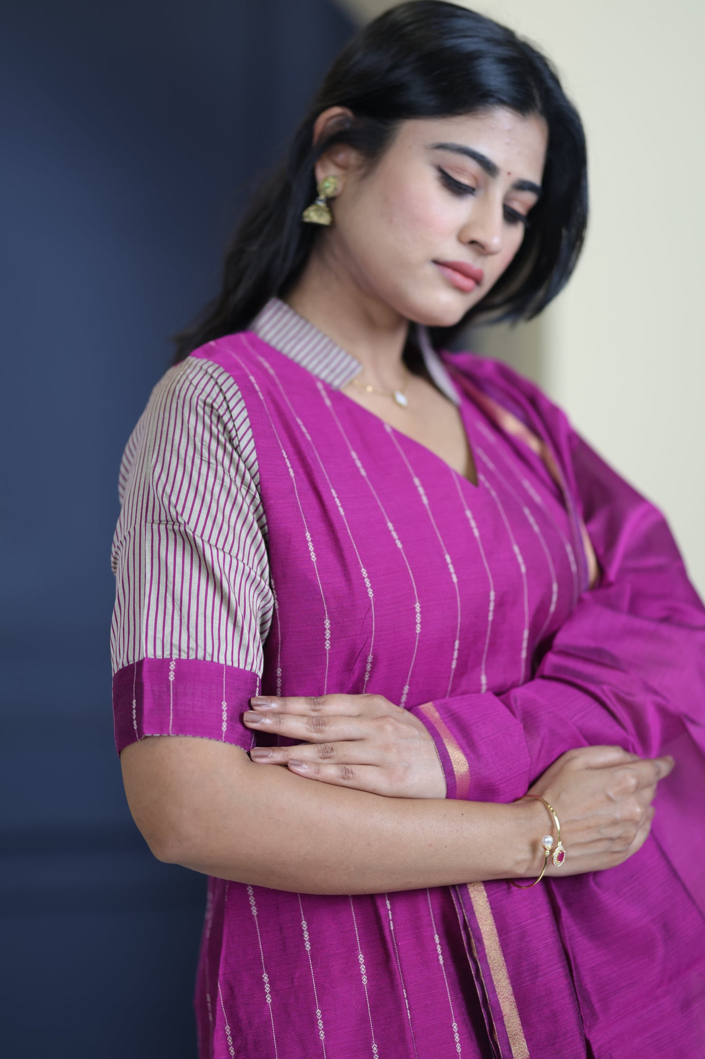 Premium Raw Silk Salwar Set-(Top,Bottom,Duppatta)-Non Feeding Only FC0316