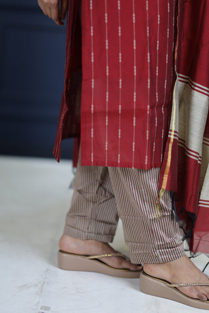 Premium Raw Silk Salwar Set-(Top,Bottom,Duppatta)-Non Feeding Only FC0314