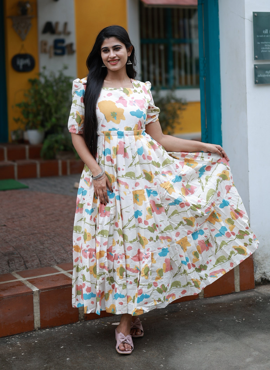 Premium Cotton Flex Fabric  Maxi with Cotton lining