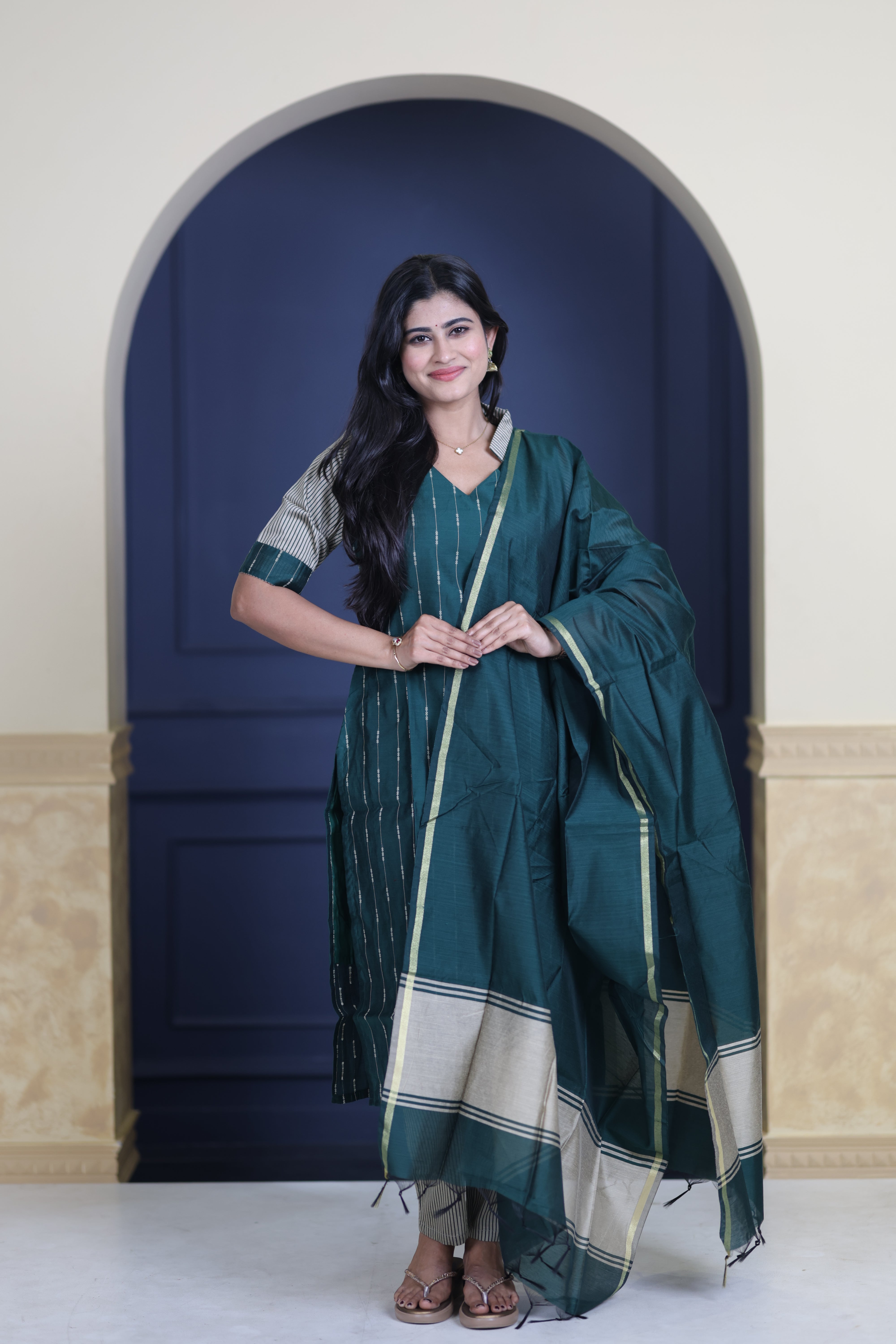 Premium Raw Silk Salwar Set-(Top,Bottom,Duppatta)-Non Feeding Only