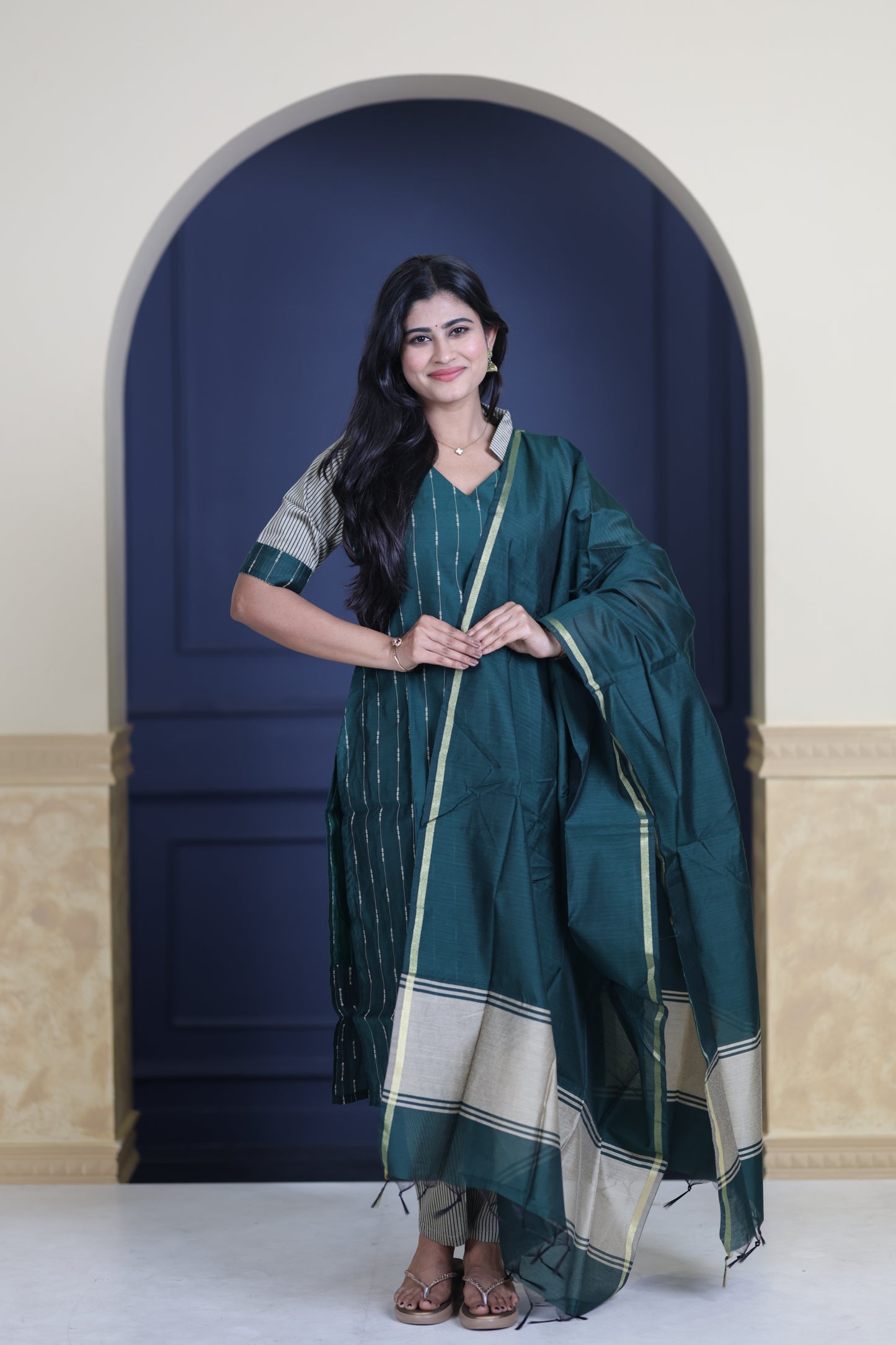 Premium Raw Silk Salwar Set-(Top,Bottom,Duppatta)-Non Feeding Only FC0317